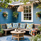 Cirzone Outdoor Pillow Covers Set of 4 Geometric Patterns Waterproof Throw Pillow Covers 18x18 inch Boho Decorations for Funiture Patio Garden Home