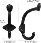 SKOLOO Heavy Duty Black Wall Hooks, Farmhouse Style Cast Iron Hooks, Pack of 5, Ideal for Backpack, Coat, and Towel Hooks - Perfect for Entryway, Mud Room, and Bathroom Storage