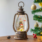 Christmas Snow Globe Lantern Water Glittering Snowman with Christmas Tree, USB Lined/Battery Operated Lighted Lantern for Christmas Festival Decoration Gifts