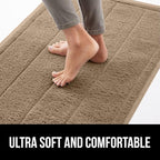 GORILLA GRIP Dirt Grabber Mesh Doormat, Low-Profile, Stain and Fade Resistant Heavy Duty Quick Dry Striped Doormats, Mats for Indoor or Outdoor Entry, Shoe Scraper, Garage Entrance Mat 35x23, Taupe