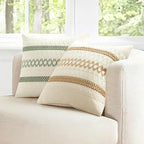 MIULEE Set of 2 Sage Green Boho Decorative Lumbar Pillow Covers 12x20 Inch Farmhouse Rustic Couch Throw Pillows Modern Summer Cushion Covers Retro Cute Macrame Woven Home Decor for Bed Sofa Chair