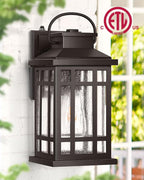 Outdoor Light Fixture, Dusk to Dawn Outside Lights for House, Brown Outside Sconce Lighting, Oil Rubbed Bronze Exterior Porch Lights Wall Mount, Modern Outdoor Wall Lantern for Patio Garage