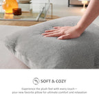 Pallene Faux Fur Plush Throw Pillow Covers 22x22 Set of 2, Soft Fluffy Couch Pillow Covers for Living Room, Grey