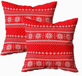 CAPSCEOLL 2PCS Red Pillow Covers Decorative 16X16Inch Christmas Red Reindeer Snow Snowflake Traditional White Winter Xmas Throw Pillow Covers for Bedroom Sofa Living Room Pillow Covers Decorative