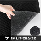 Sturdy Front Door Mat, Absorbent Muddy Dirt Resist Welcome Door Mats Outdoor Indoor, Stain and Fade Resistant, Non-Slip Rubber Backing Low Profile Doormat for Entryway, 36×24, Black