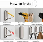4PCS Folding Coat Hook, Heavy Duty Wall Hooks Made of Zinc Alloy, Foldable Wall Hooks for Hanging Coats, Scarves, Hats, Bathrobes, Keys, Bags (Silver)