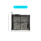 Patu Zipper Mesh Bags, Size M / A6, 5 Pieces, Beauty Makeup Cosmetic Accessories Organizer, Travel Toiletry Kit Set Storage Pouch, Black