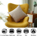 Jeanerlor Set of 2 Decorative Cotton Linen Couch 26"x26" Throw Pillow Case for Sofa Durable Classy, Comfortable Cushion Cover for Party/Wedding(65 x 65cm) Light Linen