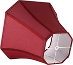 Wine Red Square Cute Lamp Shades Octagonal Faux Silk Lampshade Replacement Medium Lampshade 6.5×13×10.6IN(Spider) Vintage Lamp Shade for Table & Floor Lamp - Easy Assembly(Single)