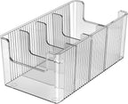 JessLab U-Shape Makeup Organizer, 4-Compartment PET Cosmetic Storage Box with Removable Dividers, Stackable Design for Bathroom Counter and Desk, 1 Pack