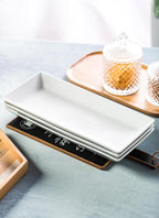 LYEOBOH 3 Tier Serving Stand and Platters Set Large Tiered Serving Platters with Collapsible Sturdier Rack 14 Inches Tiered Serving Tray for Appetizer Fruit, Dessert and Cupcake, White