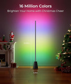 Corner Floor Lamp, RGBCW Smart Floor Lamp, 16 Million Colors, Music Sync, 1500lm, 2700-6500K, LED Corner Lamp with Alexa & Google Compatible, Led Floor Lamps for Living Room Bedroom Gaming