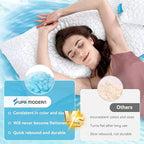 SUPA MODERN Cooling Bed Pillows for Sleeping 1 Pack Shredded Memory Foam Pillows Adjustable Cool Pillow for Side Back Stomach Sleepers Luxury Gel Pillows King Size with Washable Removable Cover