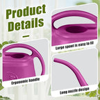 Plastic Watering Can - for Home Plant Garden - 1/2 Gallon - Rose Red