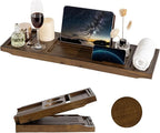 Teak Bathtub Tray Expandable Bathroom Tray for Home Spa Relaxation, Wooden Tray Caddy for Bathtub, Teak Bathtub Caddy as Unique Housewarming, Birthday, Wedding Shower Gifts (Walnut Teak)