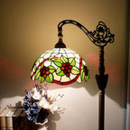 Tiffany Floor Lamp 12 Inch Stained Glass Orange Shrimp Tiffany Style Reading Lamp Retro Home Decoraton Comfortable And Relaxing Atmosphere Suitable Living Room Bedroom Coffee Shop Restaurant Study