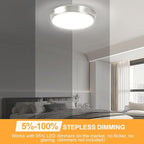 13 Inch 36W Dimmable Flush Mount LED Ceiling Lights, 5CCT (2700K-6500K) Adjustable & 4000LM Super Bright LED Ceiling Light Fixtures, Brushed Nickel Modern Ceiling Lamp for Bathroom Hallway, 2-Pack
