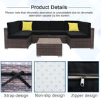 14 PCs Patio Cushion Covers for 7 PCs Outdoor Furniture Sectional Seating Sets Water Resistant Plus 2 Throw Pillows (Black, 23.6(L)*23.6(W)*4.33(T) inches)