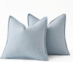 MIULEE Decorative Linen Euro Sham Pillow Covers 26x26 Light Blue Boho FarmhouseNeutral Couch Throw Pillows for Bed Pack of 2 Accent Coastal Modern Pillowcase Summer Sofa Livingroom Home Decor