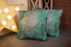CAPSCEOLL Set of 2 Turquoise and Grey Art Artwork Contemporary Decorative Gray Home Decorative Throw Pillow Covers Cushion Covers for Bedroom Sofa Living Room 16X16 Inches