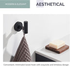 Angle Simple Towel Hook for Bathroom, Stainless Steel Robe Coat Hook for Wall, Hand Towel Hanger, Matte Black