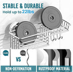 TAILI Shower Caddy Suction Cup 2 Pack with Hooks and Soap Holder, Heavy Duty Shower Organizer for Bathroom, No Drilling Silver bathroom suction shelves