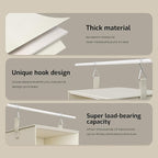 Vailando 6-Shelf Hanging Closet Organizer, 2 Separable 3-Shelf Hanging Shelves with 3 Drawers for Wardrobe, Nursery, Baby Clothes Organization and Storage, Beige