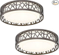 LED Flush Mount Ceiling Light 2 Pack, 14 Inch 20W Dimmable Round Deco Lighting Fixture Oil Rubbed Bronze Finished,1400 Lumens 3000K Warm White, ETL Listed Metal Body White Acrylic Lampshade