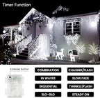 4 Pack Christmas String Lights Battery Operated with Timer, 66FT 200 LED Waterproof Twinkle Lights, 8 Modes Fairy Light for Indoor and Outdoor Bedroom Garland Tree Christmas Decorations (Cool White)