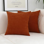 Jeneoo Burnt Orange Decorative Throw Pillow Covers Soft Chenille Comfy Square Rust Couch Cushion Cases Decor (Set of 2, 18 x 18 Inches)