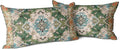 Snycler Boho Throw Pillow Covers 12x20 inch Set of 2 Boho Rug Carpet Double Sided Pattern Cotton Soft Pillow Case Cushion Cover Pillowcase for Couch Sofa Bed Decorative (Green)