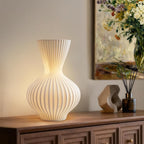 RONDURE 11.6" Modern Ceramic Table Lamp, Modern Bedside Lamps for Bedroom, Living Room and Nightstand, White Translucent Ceramic Shade, Warm Ambient Lighting, Home Decor