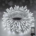 KNONEW Christmas String Lights Indoor Plug in,50FT 150LED Outdoor Waterproof Fairy Lights,8 Lighting Modes,Timer Memory Function for Bedroom Patio Balcony Party (Cool White)