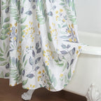 90 Inch Fabric Shower Curtain, Extra Long Sage Green Gray Yellow Watercolor Botanical Leaf Shower Curtains for Bathroom, 72" W x 90" H