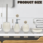 Ceramic Bathroom Accessory Set, White Bathroom Set, Caahanjia Bathroom Accessories Set 4 Pieces, Toilet Brush, Lotion Dispenser, Soap Dish, Toothbrush Cup, Modern Bathroom Décor (13 Ounce)
