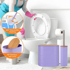 Bathroom Accessory Set,10 PCS Purple Bathroom Set with Trash Can,Toothbrush Holder,Soap Dispenser,Toothbrush Cup,Vanity Tray,Soap Dish,Toilet Brush,Qtip Holders