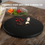 Koville African Natural Marble Cutting Board for Kitchen, 11inch Round Hand Crafted Marble Slab for Cheese, Charcuterie, Pastry Board - Wedding Gift, House Warming Gift(Zimbabwe Black)