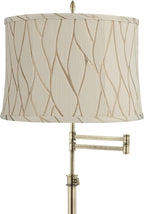 360 Lighting Westbury Traditional 70" Tall Standing Floor Lamp Skinny Large Adjustable Swing Arm Pole Gold Antique Brass Finish Living Room Bedroom House Reading Office Kinmen Cream Drum Shade