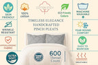 COTTON STICH Pinch Pleated Pillow Shams 20x30 Set of 2, Zipper Closure - 600 Thread Count Super Soft, 100% Egyptian Cotton Decorative Pinch Pleated Bed Pillow Covers Set, Silver Grey Queen 20X30
