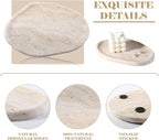 BCS Marble Jewelry Tray Trinket Dish, Decorative Cloud Vanity Key Tray for Women, Perfume Ring Holder Dish for Ring Earring, Cute Jewelry Plate Bowl Aesthetic Room Decor（Beige Travertine）