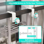 HapiRm 3 Tier Over the Door Shower Caddy, Hanging Shower Caddy with 16 Hooks and 2 Soap Holders, No Drilling Adjustable Hanging Bathroom Organizer - White