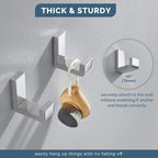 Angle Simple Towel Hooks, SUS 304 Stainless Steel Robe Coat Hooks for Bathroom Wall, Polished Chrome, 2 Pack