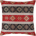 Tapestry Gobelin Red-Black 20"x20" Pillow Cover Sham Slipcover Ethnic Kilim Aztec Pattern Throw Decorative for Home Decor, Sofa, Couch, Porch, Patio, Window Seat