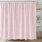 Pink Botanical Shower Curtain Vintage Herbs Floral Farmhouse Cute Boho Leaves Plant Retro Flowers Bathroom Curtain Set with Hooks(91" Wx70 H)