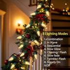 50 LED C6 Christmas Lights - 16.4Ft Battery Operated Seasonal Lighting for Indoor/Outdoor Xmas Tree, Garden, Patio, Party - Warm White