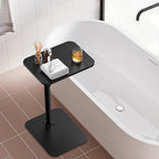 Side Table Sofa Tray for Couch Heavy Metal Base Swivel/Adjustable Height, Sofa Bed Bathroom Study TV Tray C Shaped End Table Food Snack Trays for Eating
