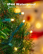 LED Christmas Mini String Lights, 28 Feet 100LEDs F5 Warm White Mini Lights, Connectable Christmas Tree Lights for Wreath Garland Holiday Party Wedding Outdoor Indoor Christmas Decoration, Green Wire