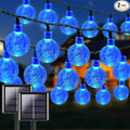 LORRYTE 2-Pack 120 LED Blue Solar Christmas Lights Outdoor - 72FT Crystal Globe Waterproof Solar String Lights with 8 Lighting Modes for Christmas Decorations, Garden, Patio, Party, Porch