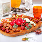 Ciieeo Halloween Pumpkin Charcuterie Board,14.9x11.4 Inches Pumpkin Shaped Serving Platter Sectional Bamboo Pumpkin Dish Plate for Fall Autumn Halloween Party,Thanksgiving Cheese Turkey Board