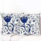 Decorative Throw Pillow Covers Set of 2 Blue Pillow Covers 20x20 inch Short Plush Couch Pillow Cases Floral Throw Pillows,Farmhouse Outdoor Pillow Covers for Sofa Living Room Cushion Covers